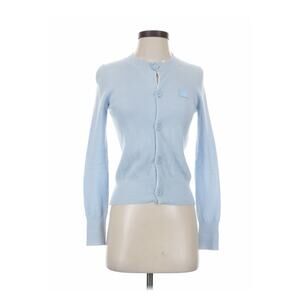 Acne Studios Baby Blue Wool Cardigan Smiley Face Logo Small